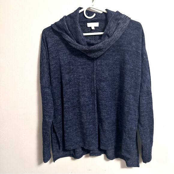 Status by Chenault Pullover Cowl Neck Top Sweater Long Sleeve Womens XS Blue - Picture 1 of 6